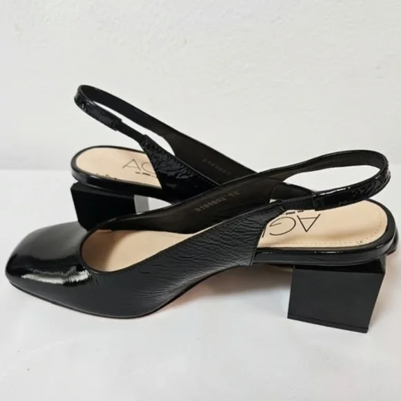 AGL New Black Patent Slingback Heels. Store Display. - Picture 2 of 7